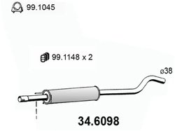 TOBA ESAPAMENT INTERMEDIARA ASSO 34.6098 - Compatibil cu OPEL