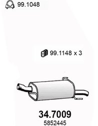 TOBA ESAPAMENT FINALA ASSO 34.7009 - Compatibil cu OPEL, VAUXHALL