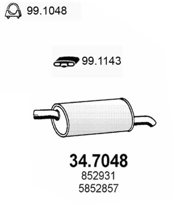 TOBA ESAPAMENT FINALA ASSO 34.7048 - Compatibil cu OPEL, VAUXHALL