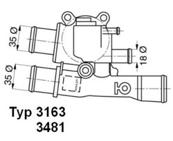 TERMOSTAT LICHID RACIRE WAHLER 3481.88D - Compatibil cu FIAT