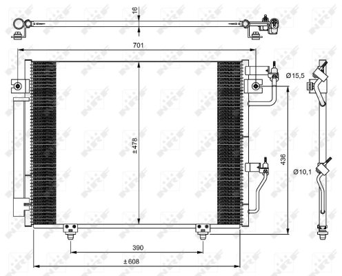 RADIATOR CLIMATIZARE NRF 350049 - Compatibil cu MITSUBISHI
