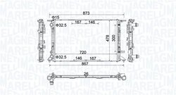 RADIATOR RACIRE MOTOR MAGNETI MARELLI 350213152100 - Compatibil cu AUDI, PORSCHE