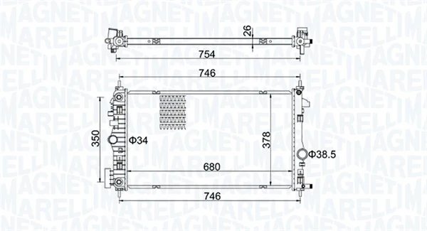 RADIATOR RACIRE MOTOR MAGNETI MARELLI 350213152300 - Compatibil cu OPEL, VAUXHALL