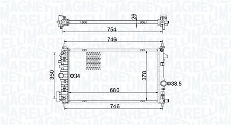 RADIATOR RACIRE MOTOR MAGNETI MARELLI 350213152300 - Compatibil cu OPEL, VAUXHALL