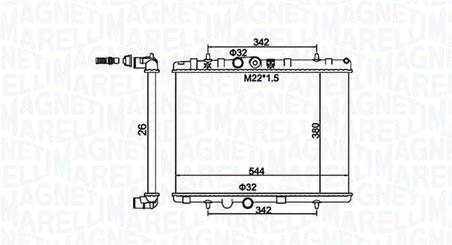 RADIATOR RACIRE MOTOR MAGNETI MARELLI 350213156100 - Compatibil cu CITROEN, DS, OPEL, PEUGEOT, VAUXHALL