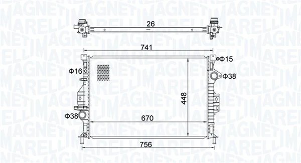 RADIATOR RACIRE MOTOR MAGNETI MARELLI 350213157700 - Compatibil cu FORD, LAND ROVER, VOLVO