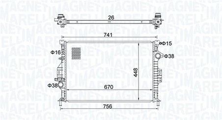 RADIATOR RACIRE MOTOR MAGNETI MARELLI 350213157700 - Compatibil cu FORD, LAND ROVER, VOLVO