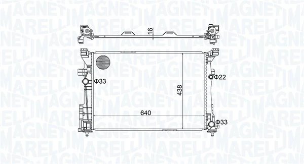 RADIATOR RACIRE MOTOR MAGNETI MARELLI 350213158600 - Compatibil cu INFINITI, MERCEDES-BENZ