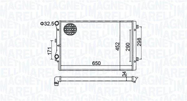 RADIATOR RACIRE MOTOR MAGNETI MARELLI 350213157800 - Compatibil cu AUDI, SEAT, SKODA, VW