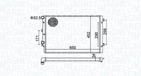RADIATOR RACIRE MOTOR MAGNETI MARELLI 350213157800 - Compatibil cu AUDI, SEAT, SKODA, VW