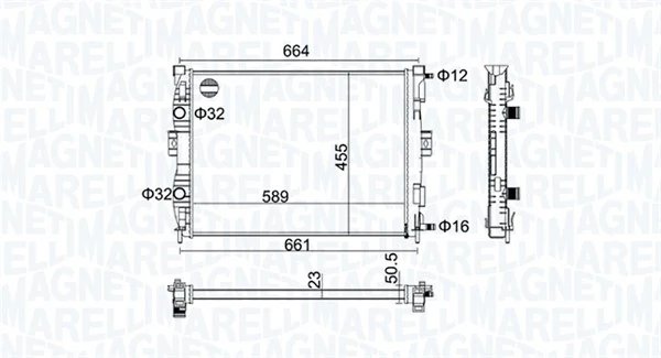 RADIATOR RACIRE MOTOR MAGNETI MARELLI 350213160600 - Compatibil cu RENAULT