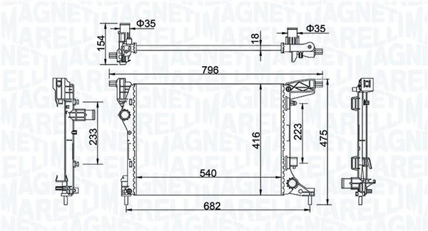 RADIATOR RACIRE MOTOR MAGNETI MARELLI 350213203300 - Compatibil cu FIAT