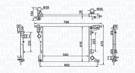 RADIATOR RACIRE MOTOR MAGNETI MARELLI 350213203300 - Compatibil cu FIAT