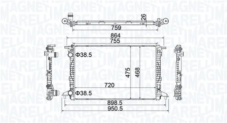RADIATOR RACIRE MOTOR MAGNETI MARELLI 350213208900 - Compatibil cu AUDI
