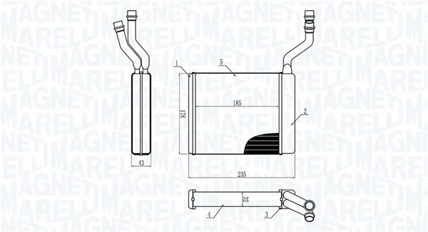 Schimbator caldura incalzire habitaclu Magneti Marelli 35021