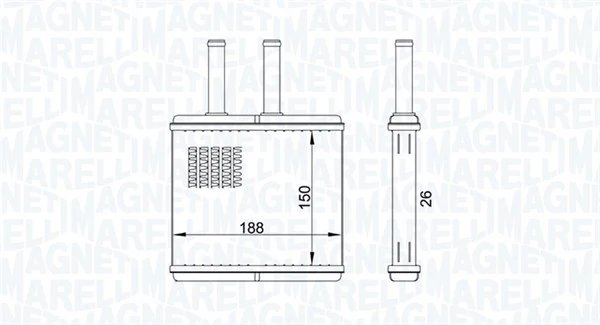 Schimbator caldura incalzire habitaclu Magneti Marelli 35021