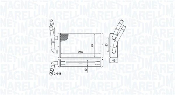 Schimbator caldura incalzire habitaclu Magneti Marelli 35021