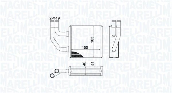 Schimbator caldura incalzire habitaclu Magneti Marelli 35021
