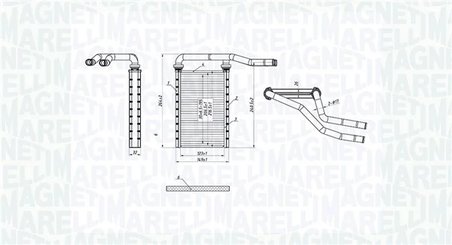 SCHIMBATOR CALDURA INCALZIRE HABITACLU MAGNETI MARELLI 350218490000 - Compatibil cu FIAT