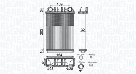 Schimbator caldura incalzire habitaclu Magneti Marelli 35021