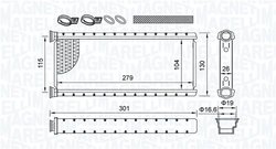 SCHIMBATOR CALDURA INCALZIRE HABITACLU MAGNETI MARELLI 350218514000 - Compatibil cu CITROEN, DS, OPEL, PEUGEOT, VAUXHALL