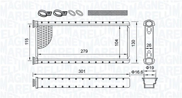 Schimbator caldura incalzire habitaclu Magneti Marelli 35021