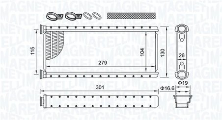 Schimbator caldura incalzire habitaclu Magneti Marelli 35021