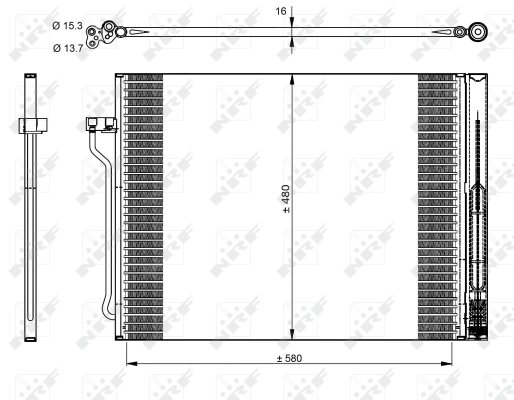 RADIATOR CLIMATIZARE NRF 350325 - Compatibil cu BMW, ROLLS-ROYCE