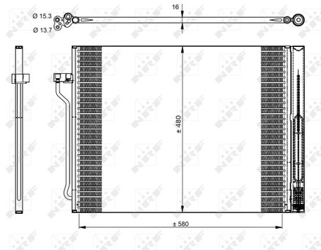 RADIATOR CLIMATIZARE NRF 350325 - Compatibil cu BMW, ROLLS-ROYCE