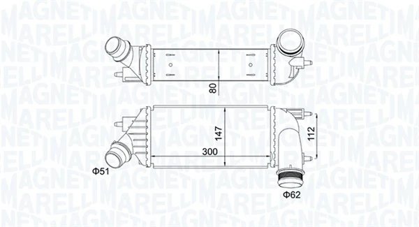INTERCOOLER MAGNETI MARELLI 351319204140 - Compatibil cu CITROEN, FIAT, PEUGEOT