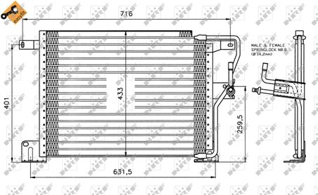 RADIATOR CLIMATIZARE NRF 35221 - Compatibil cu JEEP