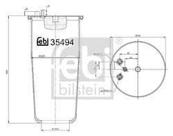 Burduf suspensie pneumatica Febi Bilstein 35494