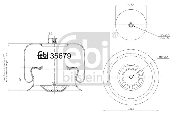 Burduf suspensie pneumatica Febi Bilstein 35679