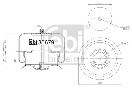 Burduf suspensie pneumatica Febi Bilstein 35679