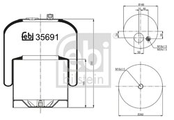 Burduf suspensie pneumatica Febi Bilstein 35691