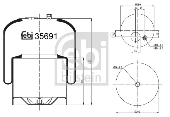 Burduf suspensie pneumatica Febi Bilstein 35691