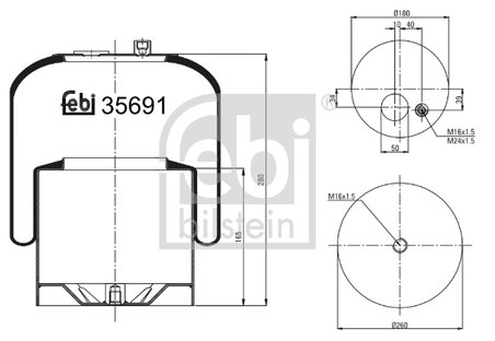 Burduf suspensie pneumatica Febi Bilstein 35691