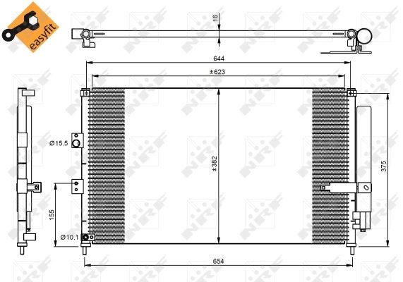 RADIATOR CLIMATIZARE NRF 35865 - Compatibil cu HONDA