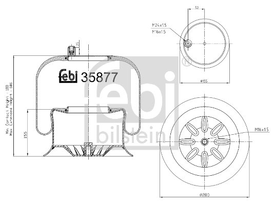 BURDUF SUSPENSIE PNEUMATICA FEBI BILSTEIN 35877 - Compatibil cu MERCEDES-BENZ