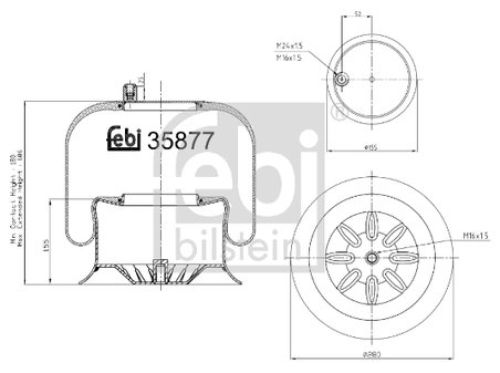 BURDUF SUSPENSIE PNEUMATICA FEBI BILSTEIN 35877 - Compatibil cu MERCEDES-BENZ