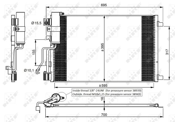 RADIATOR CLIMATIZARE NRF 35974 - Compatibil cu NISSAN