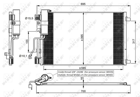 RADIATOR CLIMATIZARE NRF 35974 - Compatibil cu NISSAN