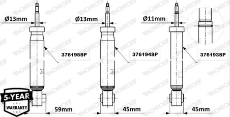 AMORTIZOR MONROE 376194SP - Compatibil cu AUDI, CUPRA, SEAT, SKODA, VW
