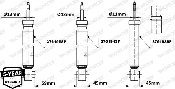 AMORTIZOR MONROE 376195SP - Compatibil cu AUDI, SEAT, SKODA, VW