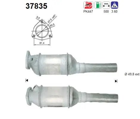 CATALIZATOR AS 37835 - Compatibil cu VW