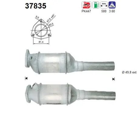 CATALIZATOR AS 37835 - Compatibil cu VW