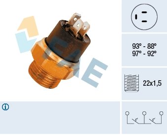 COMUTATOR TEMPERATURA VENTILATOR RADIATOR FAE 37850 - Compatibil cu CITROEN, PEUGEOT