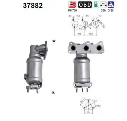 CATALIZATOR AS 37882 - Compatibil cu SKODA, VW