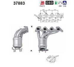 CATALIZATOR AS 37883 - Compatibil cu AUDI, SEAT, SKODA, VW