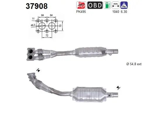 CATALIZATOR AS 37908 - Compatibil cu SKODA, VW